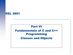 EEL 3801 Part VI Fundamentals of C and C++ Programming