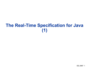 The Real-Time Specification for Java (1) EEL 6897  1