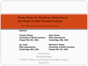 Home Alone: Co-Residency Detection in the Cloud via Side-Channel Analysis