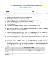 CNT3004: Computer Network Concepts (Spring 2011) Homework 1: Chapter 1,2,3