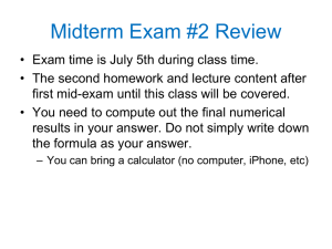 Midterm Exam #2 Review