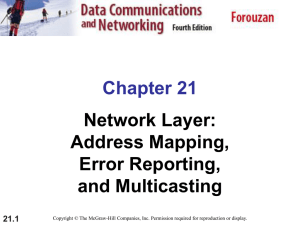 Chapter 21 Network Layer: Address Mapping, Error Reporting,