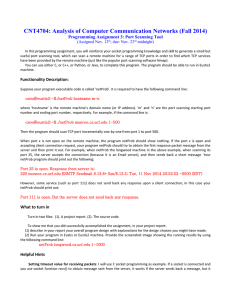 CNT4704: Analysis of Computer Communication Networks (Fall 2014) (Assigned Nov. 12