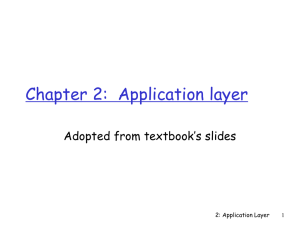 Chapter 2:  Application layer Adopted from textbook’s slides 2: Application Layer 1