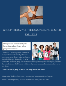 GROUP THERAPY AT THE COUNSELING CENTER FALL 2015