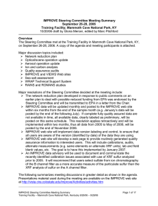 IMPROVE Steering Committee Meeting Summary September 26-28, 2006