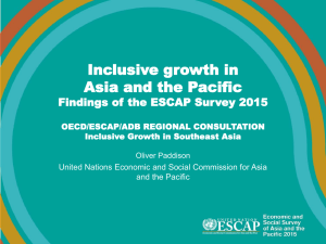 Inclusive growth in Asia and the Pacific OECD/ESCAP/ADB REGIONAL CONSULTATION