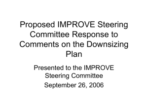 Proposed IMPROVE Steering Committee Response to Comments on the Downsizing Plan