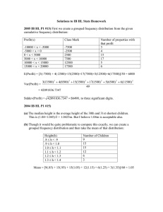 Solutions to IB HL Stats Homework  2005 IB HL P1 #13)