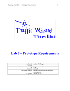 Lab 2 – Prototype Requirements
