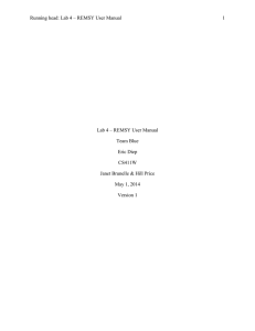 Running head: Lab 4 – REMSY User Manual  1