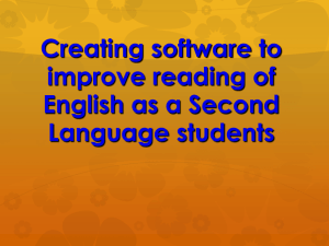 Creating software to improve reading of English as a Second Language students