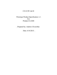 CS 411W Lab II Prototype Product Specification v.2 For