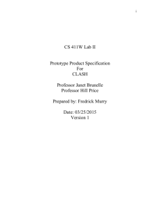 CS 411W Lab II Prototype Product Specification For