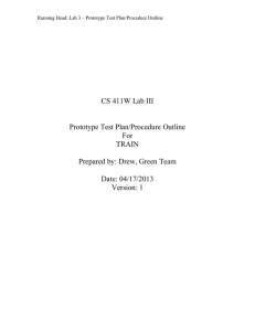 CS 411W Lab III Prototype Test Plan/Procedure Outline For