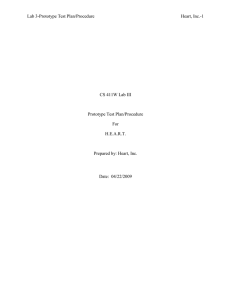 Lab 3-Prototype Test Plan/Procedure  Heart, Inc.-1 CS 411W Lab III