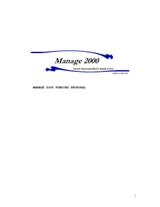 1  MANAGE 2000 FUNDING PROPOSAL