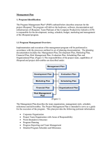 Management Plan 1. Program Identification: