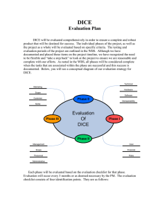 DICE Evaluation Plan