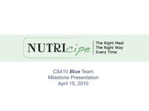 Blue Milestone Presentation April 15, 2010