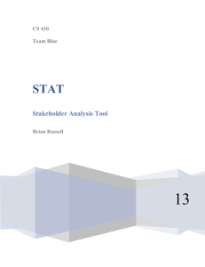 13 STAT Stakeholder Analysis Tool CS 410