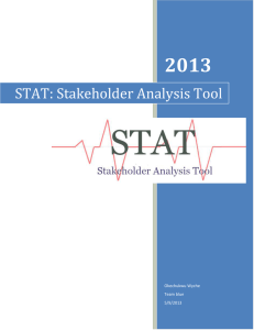 2013 STAT: Stakeholder Analysis Tool  Okechukwu Wyche