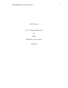 Running Head: Troy M. Connor Lab 2  1 CS411W Lab II