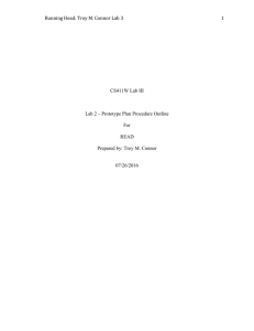 Running Head: Troy M. Connor Lab 3  1 CS411W Lab III