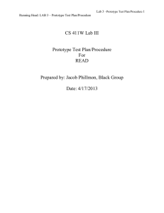 CS 411W Lab III Prototype Test Plan/Procedure For