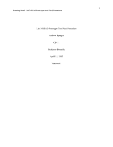 Lab 3-READ Prototype Test Plan/ Procedure Andrew Sprague CS411