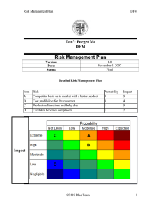 Risk Management Plan Don’t Forget Me DFM