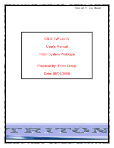 CS 411W Lab IV User’s Manual Triton System Prototype