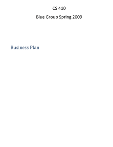CS 410 Blue Group Spring 2009  Business Plan