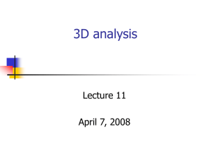 3D analysis Lecture 11 April 7, 2008