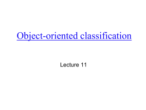 Object-oriented classification Lecture 11
