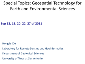Special Topics: Geospatial Technology for Earth and Environmental Sciences