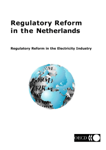 Regulatory Reform in the Netherlands  Regulatory Reform in the Electricity Industry