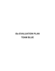 iSa EVALUATION PLAN TEAM BLUE