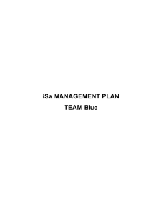 iSa MANAGEMENT PLAN TEAM Blue