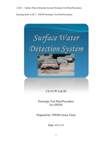 LAB 3 – Surface Water Detection System Prototype Test Plan/Procedures