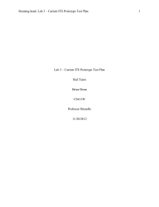 Running head: Lab 3 – Current ITS Prototype Test Plan 1