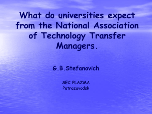 What do universities expect from the National Association of Technology Transfer Managers.