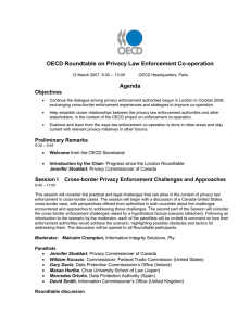 OECD Roundtable on Privacy Law Enforcement Co-operation Agenda Objectives