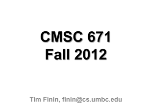 CMSC 671 Fall 2012 Tim Finin,