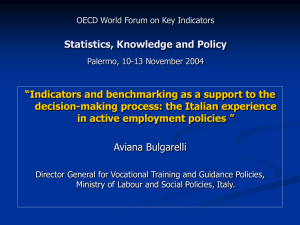 Statistics, Knowledge and Policy decision-making process: the Italian experience