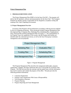 Project Management Plan  1  PROGRAM IDENTIFICATION