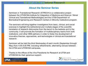 Seminars in Trans lational Research About the Seminar Series
