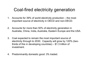 Coal-fired electricity generation