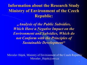 Information about the Research Study Ministry of Environment of the Czech Republic:
