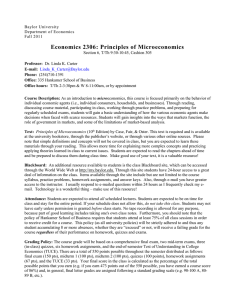 Economics 2306: Principles of Microeconomics